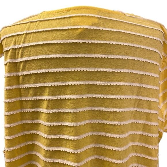 Alfred Dunner Yellow and White Striped Crocheted Lace Top Size 2X - Picture 9 of 14